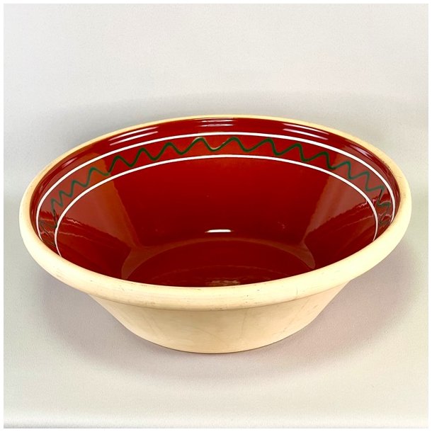 Stort lerfad - grn streg 