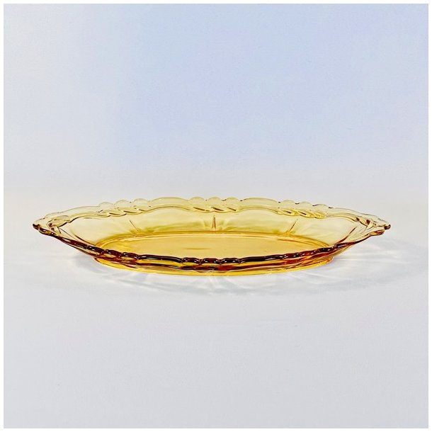 Lille gyldent glasfad - snoet kant