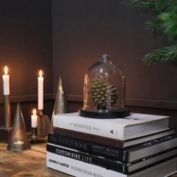 Glasklokke p sort bund