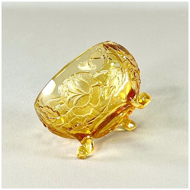 Glasskl - lille, gylden m/fdder