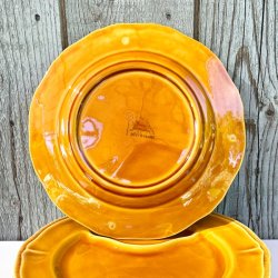 Fransk fonduetallerken - sennepsgul, to-delt, Longchamp 