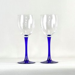 Luminarc vinglas med bl stilk - ros