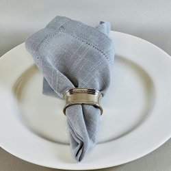 Stofservietter - franske lys gr m/hulmnster