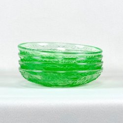 Asietter (st a' 4 stk) - lysegrnt presset glas