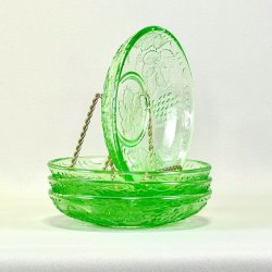 Asietter (st a' 4 stk) - lysegrnt presset glas