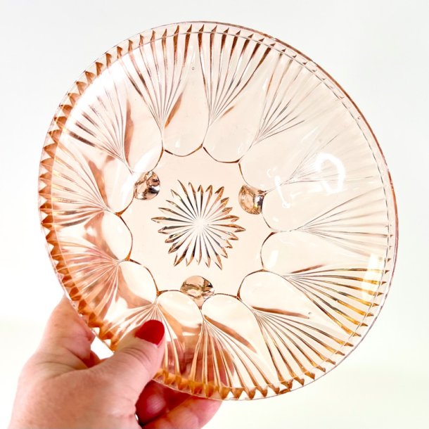 Glassk�l - lyser�d m/viftem�nster og p� f�dder 