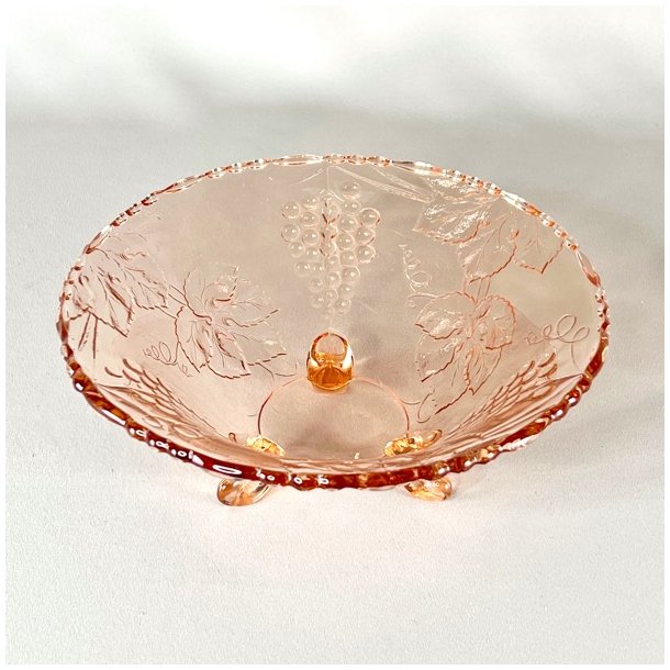 Glasskl - lyserd m/vindruer og p fdder