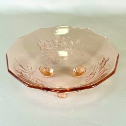 Glasskl - lyserd m/blomster og p fdder