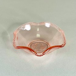 Glasskl - blondekant, lille, lyserd 