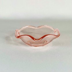 Glasskl - blondekant, lille, lyserd 