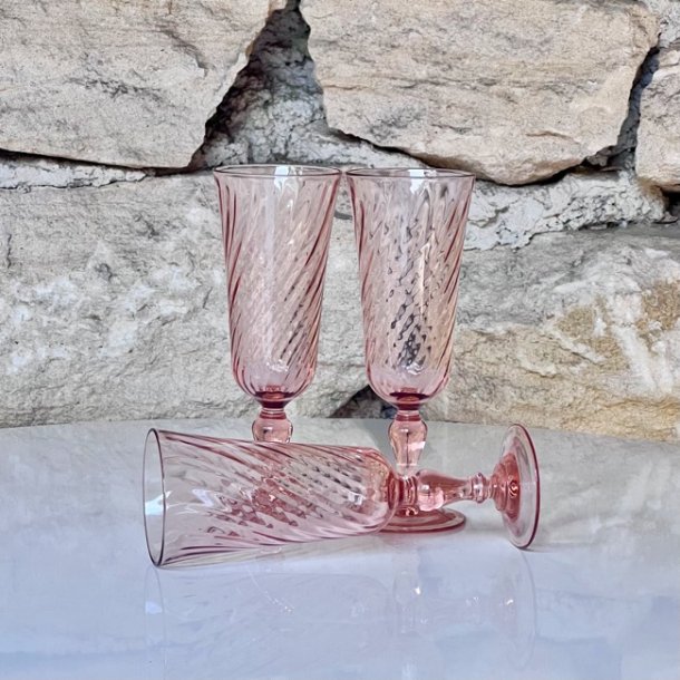 Champagneglas - lyserd med swirl