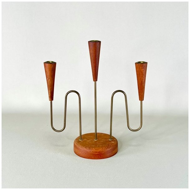 Lysestage - teak, trio