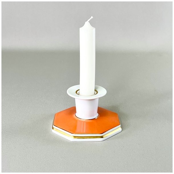 B&G lysestage - orange m/ottekantet fod