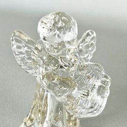 Lysestage - engel i glas