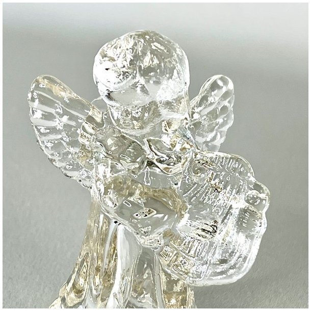 Lysestage - engel i glas