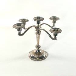 Femarmet lysestage - s�lv (nr. 6)