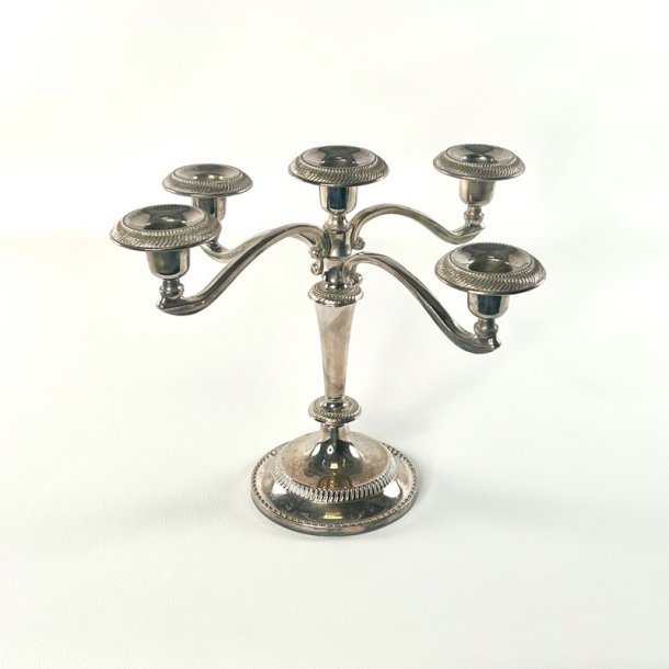 Femarmet lysestage - s�lv (nr. 6)