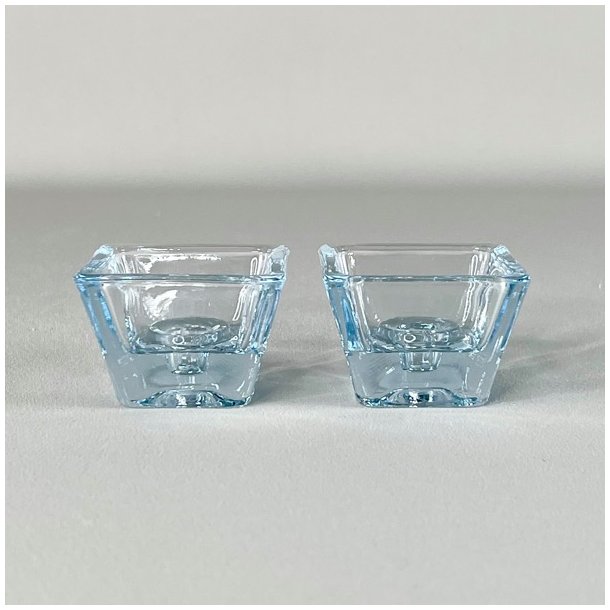 Lysestager - firkantede t/kertelys, sart lysebl