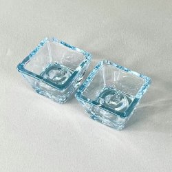 Lysestager - firkantede t/kertelys, sart lysebl