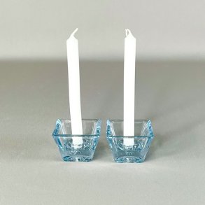 Lysestager - firkantede t/kertelys, sart lysebl