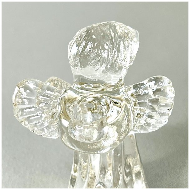 Lysestage - engel i glas