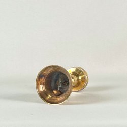 Messing lysestage - klokke m/hjerter