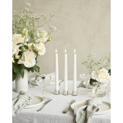 Taper lysestager til kronelys - slv/chrome (st a' 2 stk)