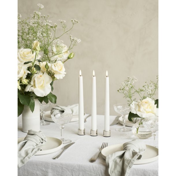 Taper lysestager til kronelys - slv/chrome (st a' 2 stk)