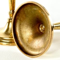 Messing lysestagepar - malm H15,5 cm