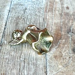 Lysestage - lille engel i messing