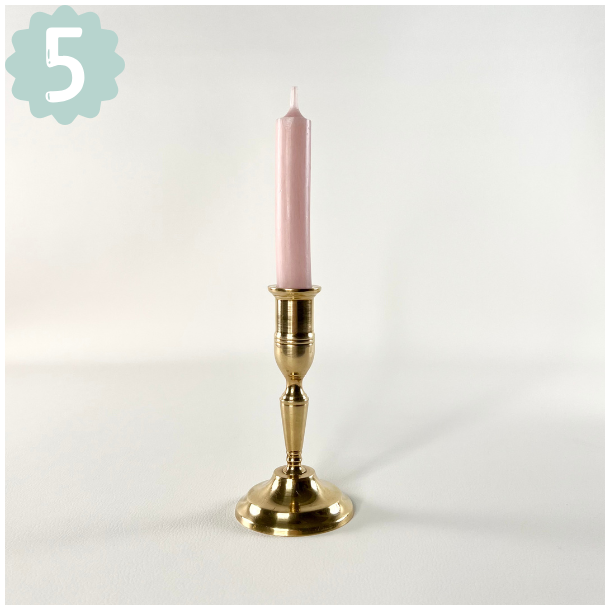 Messing lysestager - assorterede m/patina 