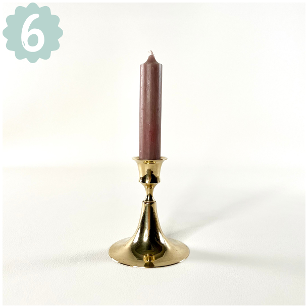 Messing lysestager - assorterede m/patina 