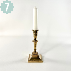 Messing lysestager - assorterede m/patina 