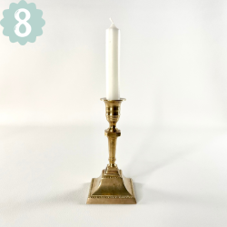 Messing lysestager - assorterede m/patina 