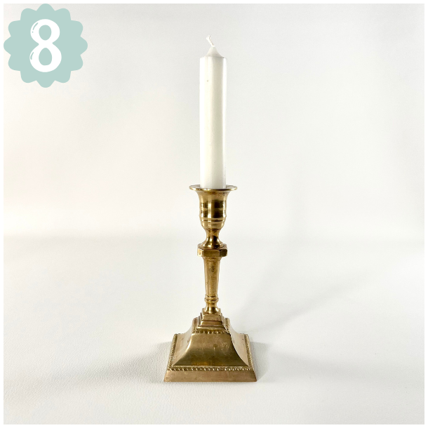 Messing lysestager - assorterede m/patina 