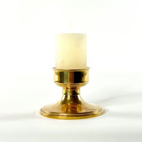 Messing lysestage til bloklys - lav H7,5 cm