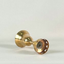 Messing lysestage - klokke m/hjerter