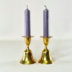 Messing lysestage - klokke 