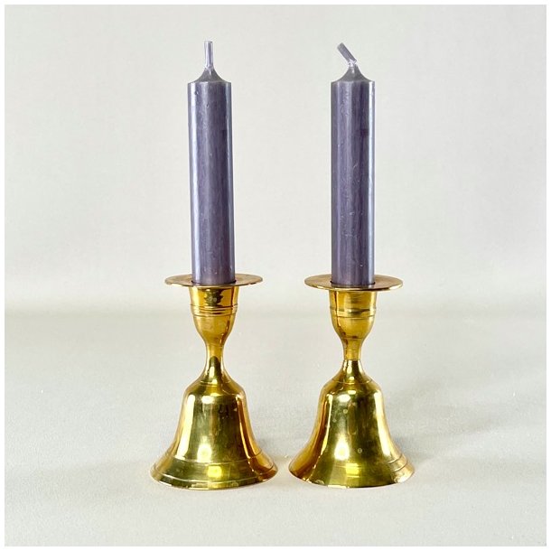 Messing lysestage - klokke 