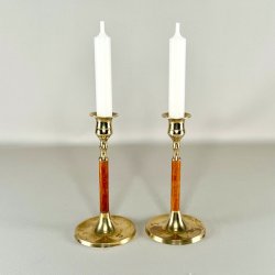 Messing lysestagepar - tr 