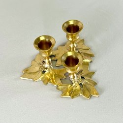 Messing lysestage - vintage, trio blade 