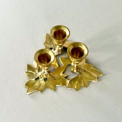 Messing lysestage - vintage, trio blade 