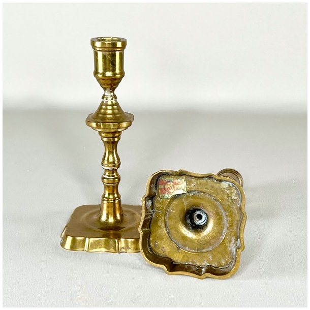 Messing lysestagepar - vintage, patineret