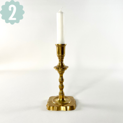 Messing lysestager - assorterede m/patina 