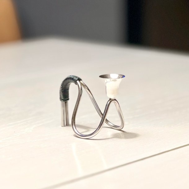 Retro lysestage - C.F. Christiansen, slv med vikling (enkelt) 