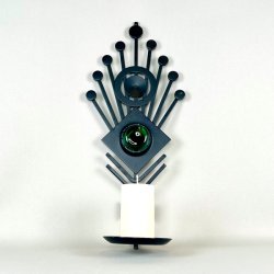 Dantoft vgdekoration - smedejern med grnt glas