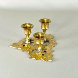 Messing lysestage - vintage, trio blade 