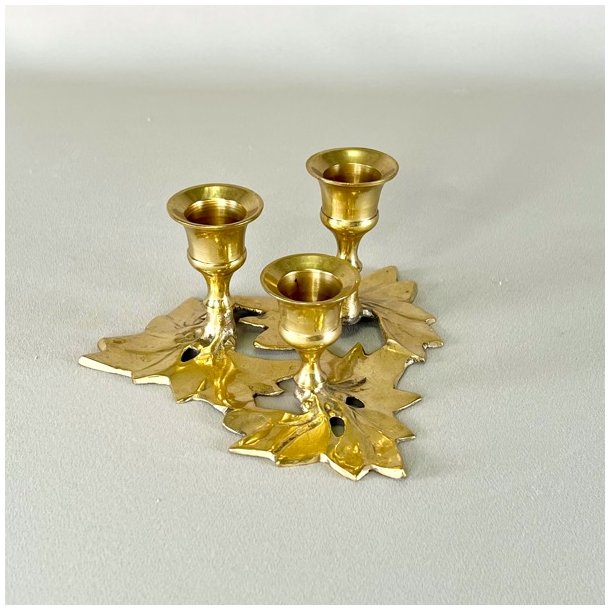 Messing lysestage - vintage, trio blade 