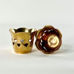 Fyrfadsstager i messing (s�t a' 2 stk samlet) - tulipanformet