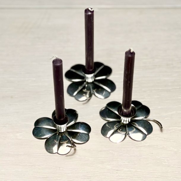 Firklver lysestage i slv til kertelys